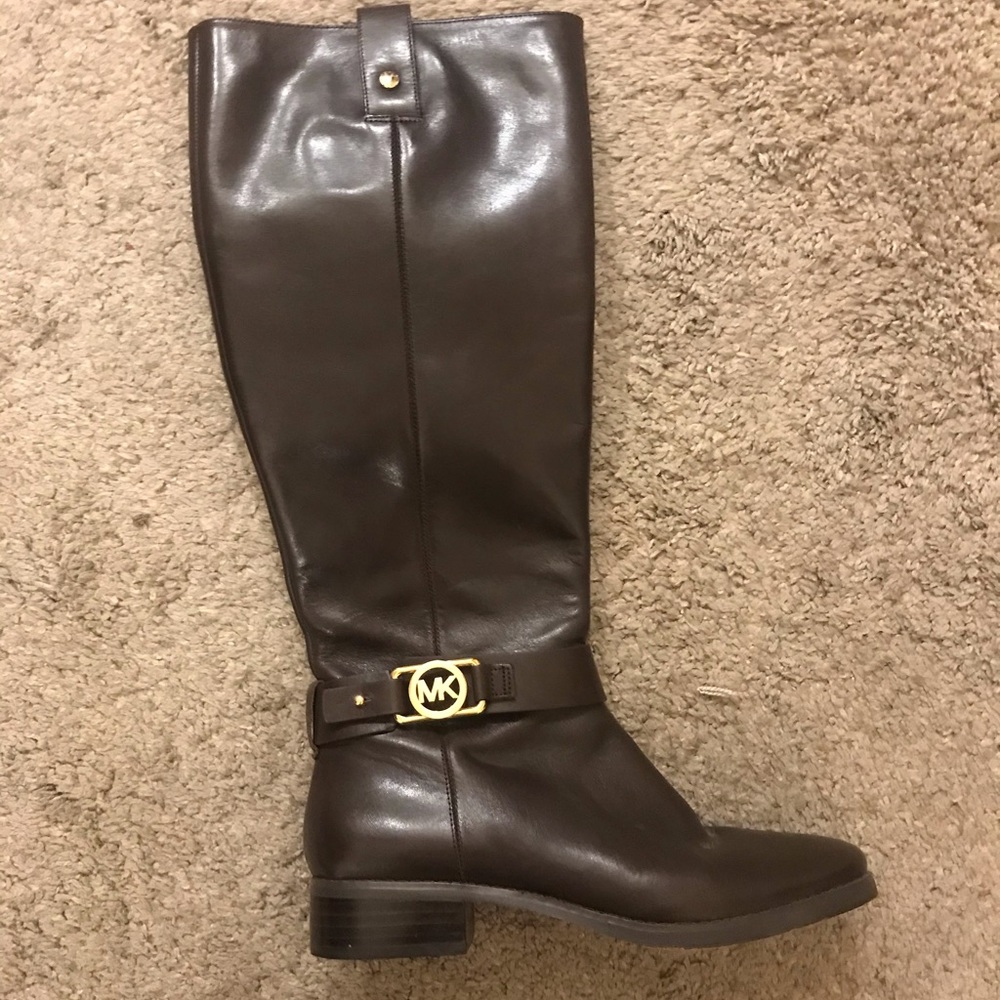Chocolate brown Michael Kors riding boots